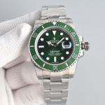 HP Factory Rolex Submariner 40mm 904L Steel 3135 Movement Green Face SS Band Hulk Watch